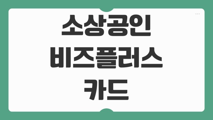 소상공인 비즈플러스 카드 발급 대상 조건 매출 기준 한도 연회비 혜택 신청 방법