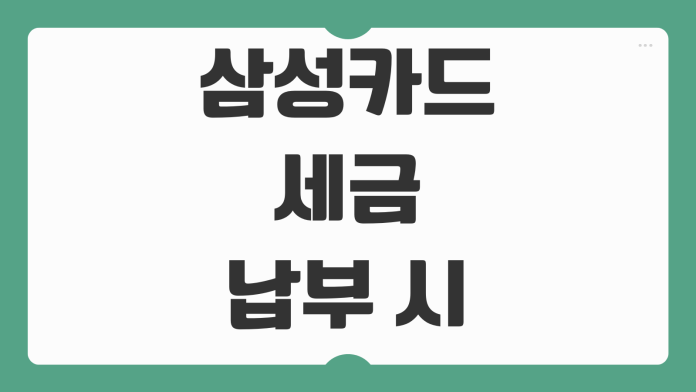 삼성카드 세금 납부 시 무이자할부와 지방세 국세 혜택 차이까지 정리 삼성카드 세금 납부 시 무이자할부와 지방세 국세 혜택 차이까지 정리