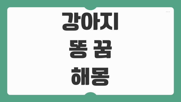 강아지 똥 꿈 해몽 재물운 상승 신호인지 상황별 길몽 흉몽 의미 풀이 강아지 똥 꿈 해몽 재물운 상승 신호인지 상황별 길몽 흉몽 의미 풀이
