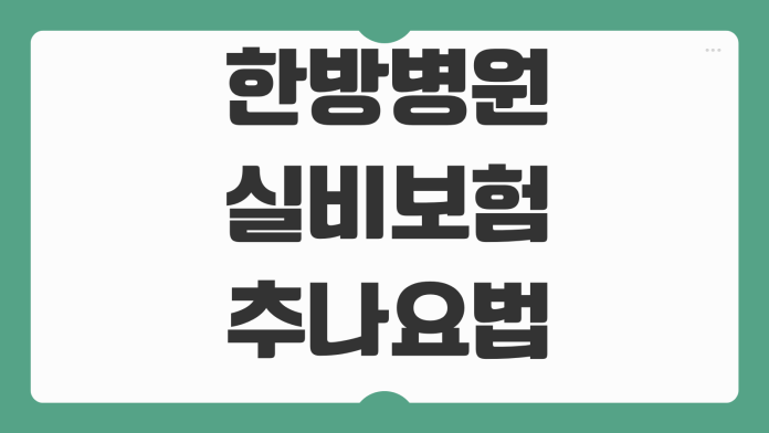 한방병원 실비보험 추나요법 약침 비급여 보장범위 청구서류 기준 한방병원 실비보험 추나요법 약침 비급여 보장범위 청구서류 기준