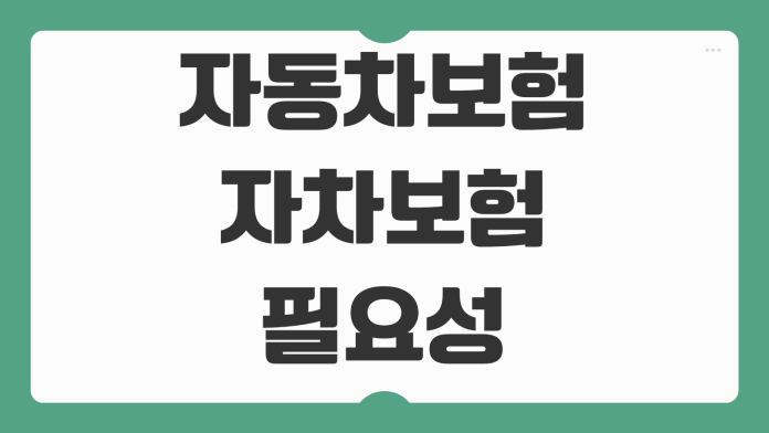 자동차보험 자차보험 필요성 자기부담금 단독사고 보상범위 체크리스트
