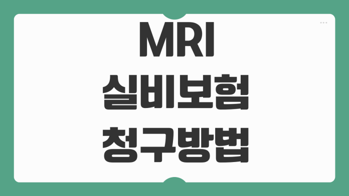 MRI 실비보험 청구방법 급여 비급여 차이 보장한도 자기부담금
