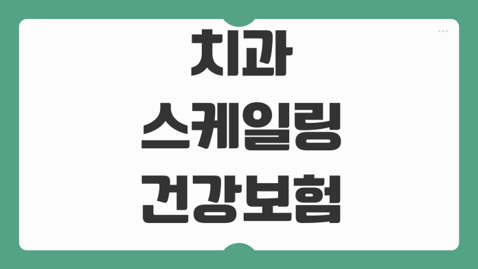 치과 스케일링 건강보험 적용횟수 본인부담금 연1회 기준 예약전 체크