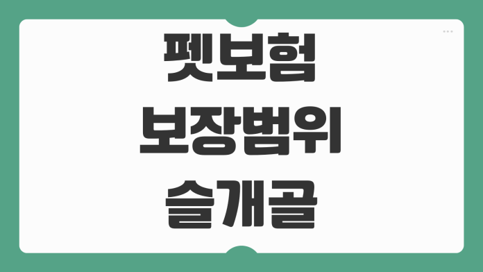 펫보험 보장범위 슬개골 피부병 MRI 수술비 자기부담금 비교