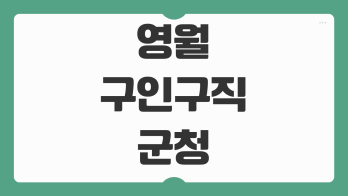 영월 구인구직 군청 고용센터 알바몬 알바천국 활용법 비교 정리