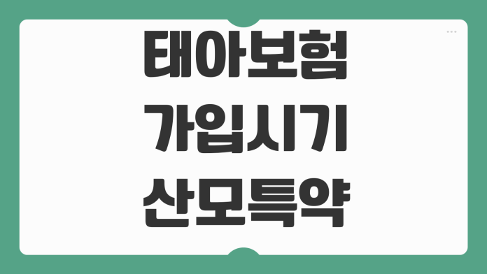 태아보험 가입시기 산모특약 실손전환 출산전후 보장차이 비교요소
