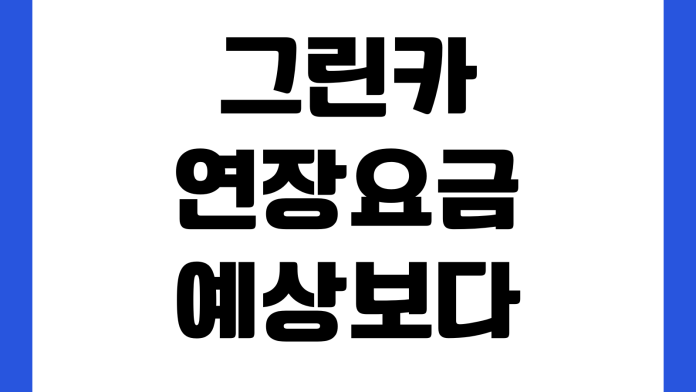 그린카 연장요금 예상보다 많이 나오는 이유 시간초과 주행요금 하이패스 주차비