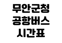 무안군청 공항버스 시간표 노선요금 승차장소 예매가능 여부 무안군청 공항버스 시간표 노선요금 승차장소 예매가능 여부