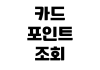 카드 포인트 조회 현금화 계좌 입금 소멸 예정 사용처 확인 카드 포인트 조회 현금화 계좌 입금 소멸 예정 사용처 확인